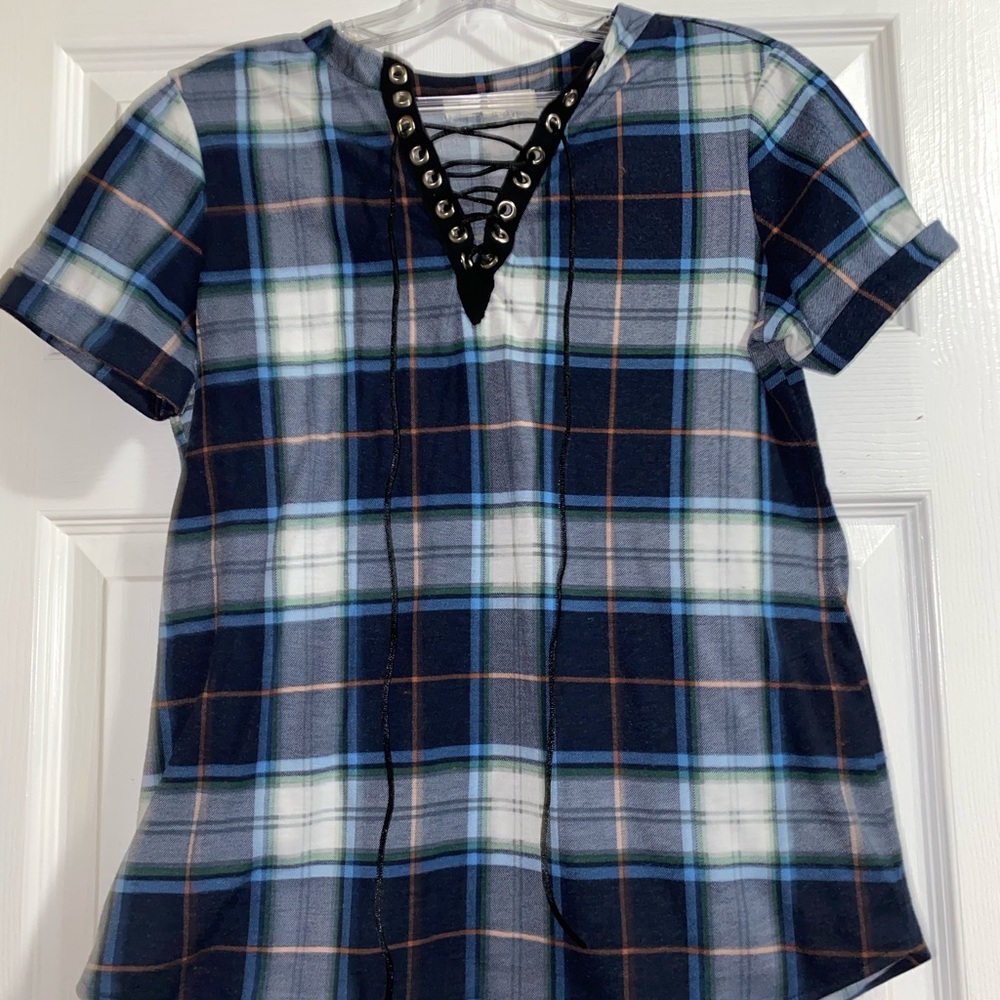 Front lace  long T-shirt